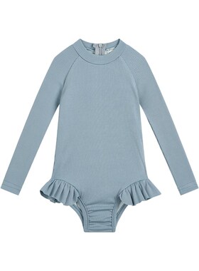 Pure Color Bikini Swimwear for Kids Triangle Style Onepiece