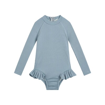 Pure Color Bikini Swimwear for Kids Triangle Style Onepiece