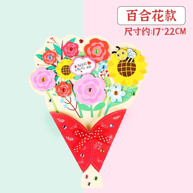 DIY Creative Flower Bouquet Greeting Card for Teachers Day P