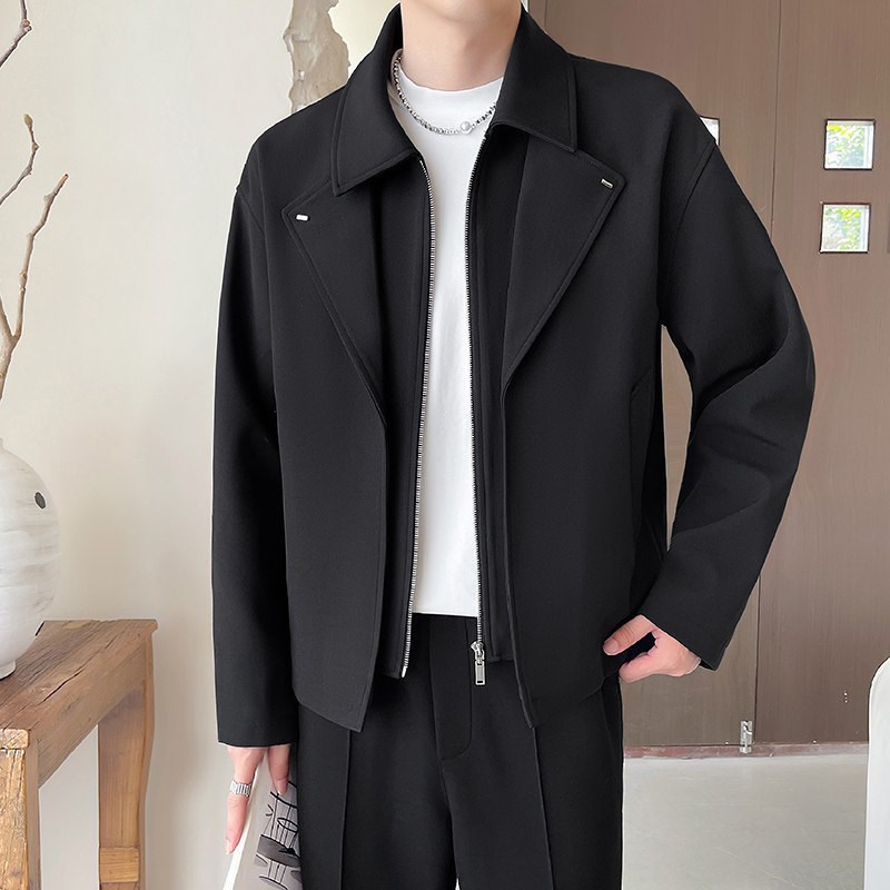Fall 2025 Fake TwoPiece Design Casual Jacket for Mature Men