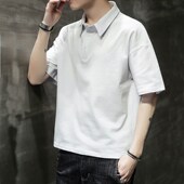 Mens Collared Tshirt Casual Summer Relaxed Plain Simple Polo