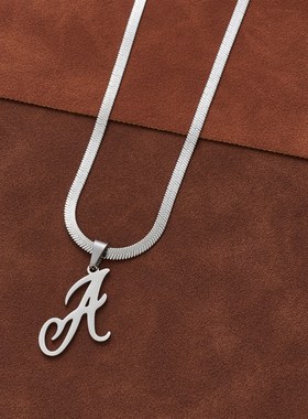 Vintage Art English Letter Pendant Necklace Ins Personality