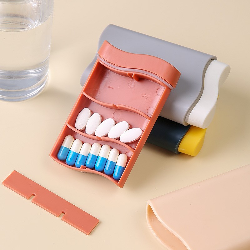 Pill Box Portable 7Day Pill Organizer Large Capacity Mini Tr