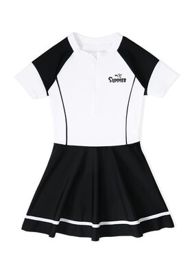 Swimsuit for Girls 2025 Summer Short Sleeve Princess Skirt S