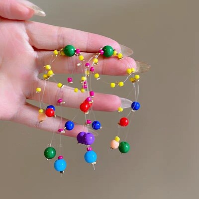 Colorful Summer Earrings Fireworkshaped Girlish Dopamine Per