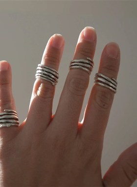 MultiLayer Line Abstract Minimalist Ring Versatile Womens Ri