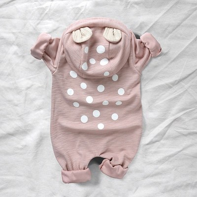 Spring Autumn Infant Romper Baby Deer Hooded Crawling Suit N