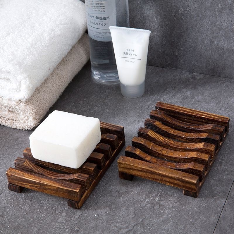 Creative Soap Box Soap Holder Retro Soap Box Wood Charcoal S