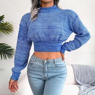 Long Sleeve Womens 2025 Wind Sweater Fashion Knit Fall Crop