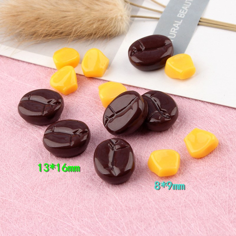 DIY Resin Parts with Corn Kernels and Coffee Beans Cream Glu