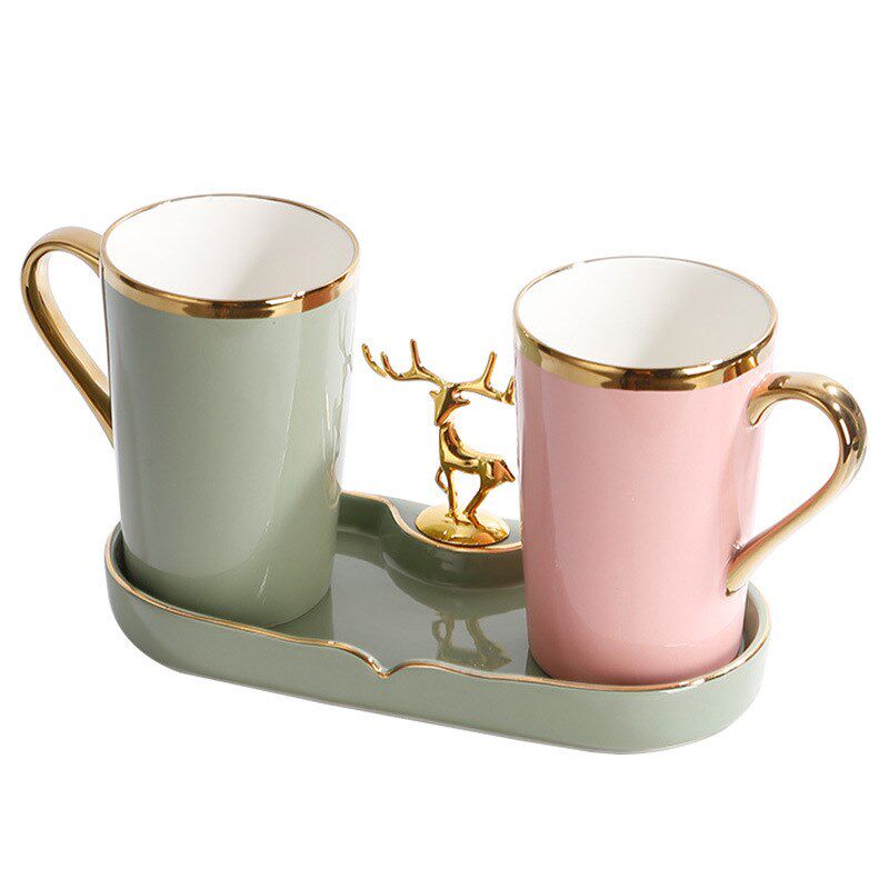 Couple Toothbrush Holder Set Luxury Home Bathroom Cups Ceram