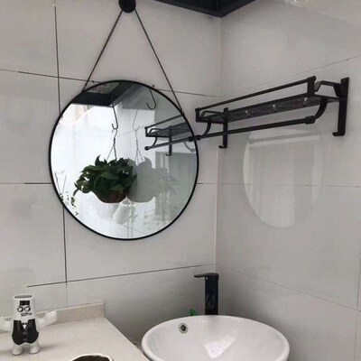 Nordic Round Bathroom Mirror No Drill Wallmounted Outdoor De