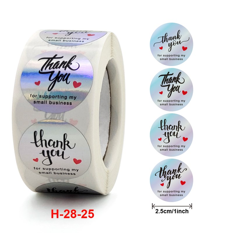 Rolled Rainbow Laser Thank You for Purchasing Business Commo