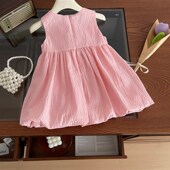 2025 Big Tie Vest Summer Bow for Style Girls Cute Dress Prin