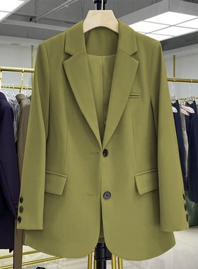 Yellow Suit Jacket Women Petite 2025 SpringAutumn Short Retr