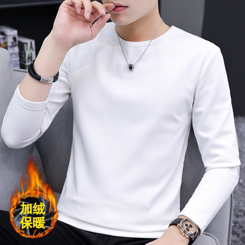 Warm Fleece Baselayer Shirt Men HalfHigh Collar Sweater Men