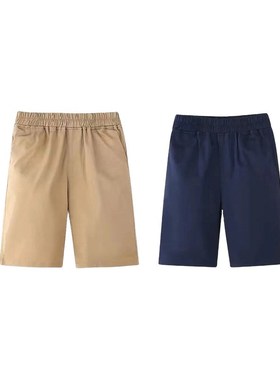 Summer Cotton Khaki Shorts for Kids School Uniform Pants for