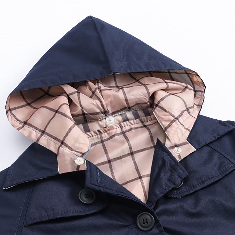 MidLength CottonPadded Fashion Girls Windbreaker with Single