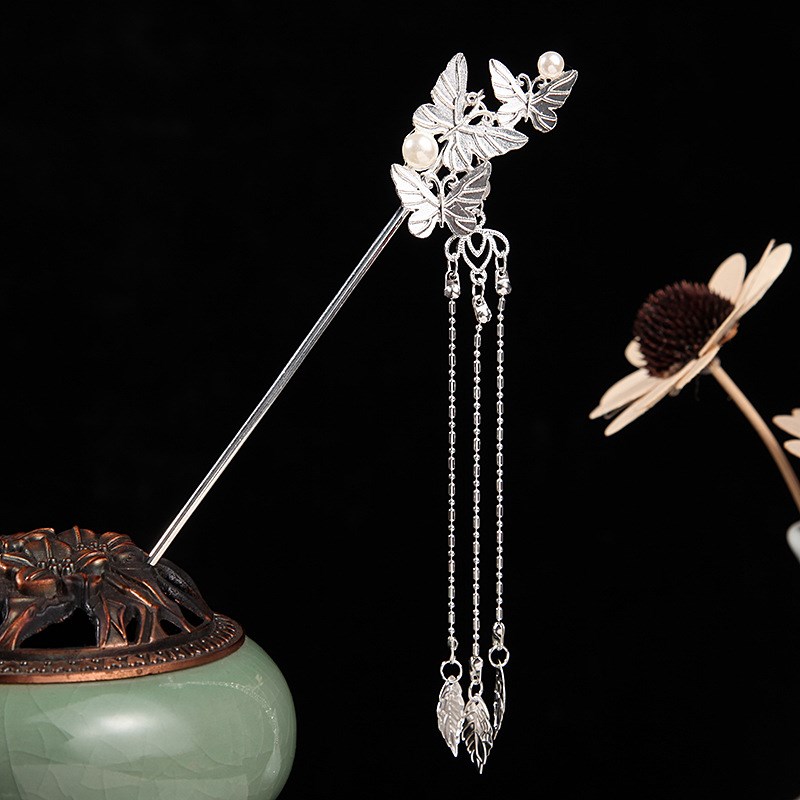 Hairpin Hanfu Tassel Daily Hairpin for Women with Simple Mod