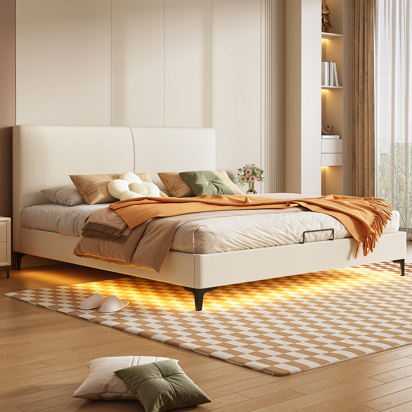 热销前1⭕薄床头静音床-免费定制