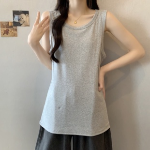 宽松工字背心女内搭打底吊带无袖 T恤外穿老头0401z 大尺码 夏季