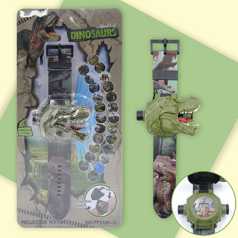 恐龙投影手表男孩侏罗纪玩具霸王龙三角龙儿童发光卡通电子表 玩具/童车/益智/积木/模型 儿童机器人/变形玩具 原图主图