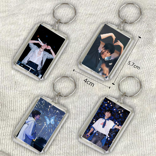 张杰亚克力钥匙扣自制双面吊坠笔袋挂链书包挂件钥匙扣行李箱挂牌