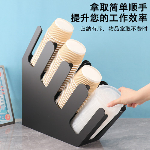 一次性打包纸碗收纳架餐盒放置架