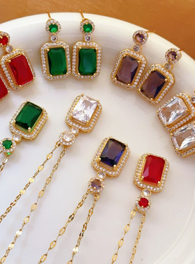 英国Chrry Koop方形锆石高级轻奢感几何钛钢项链复古小众设计