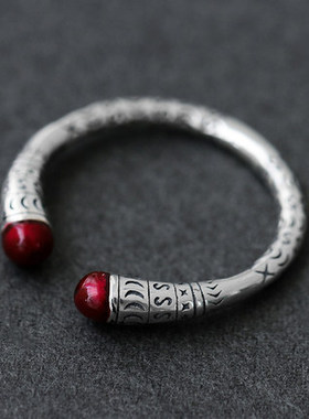 英国Chrry Koop复古原创设计《金箍棒》戒指925镀银珐琅情侣爱情