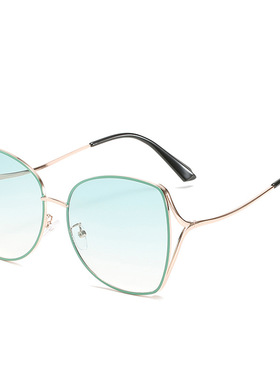 英国chrry koop时尚女士多边形太阳眼镜金属墨镜海洋片女款眼镜