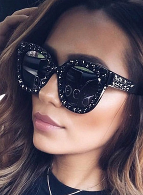 英国chrry koop个性满天五角星果冻色太阳镜时尚炫彩海洋片墨镜