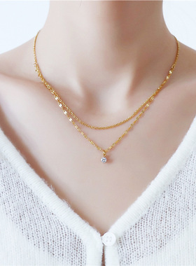 英国chrry koop钛钢气质轻奢镀18k金色精致不掉色项链女百搭时尚