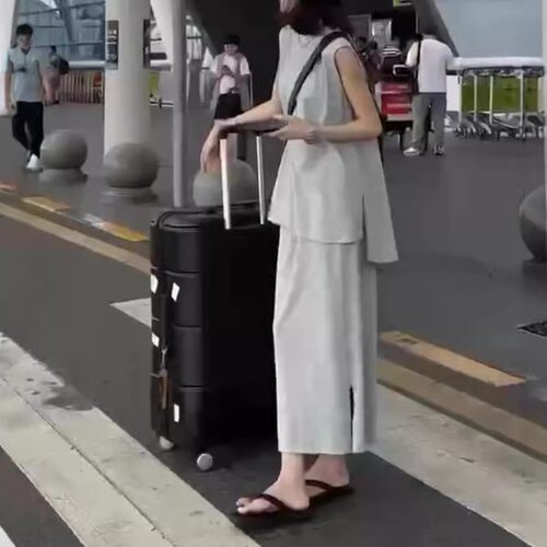 英国chrry koop夏季新款无袖不规则上衣时尚宽松半身裙显瘦
