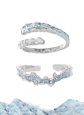 英国chrry koop原创汹涌缠绕银戒指小众设计冷淡风高级开口食指