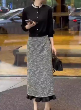 英国chrry koop秋季新款轻奢时尚重工上衣半身裙小香风女装