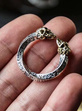 英国chrry koop复古戒指s925银男女情侣骷髅头小众个性朋克潮人