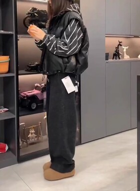 英国chrry koop冬季新款休闲条纹卫衣宽松卫裤保暖棉马甲女