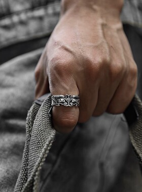 英国chrry koop原创设计饕餮神兽戒指男霸气复古银招财纳福个性