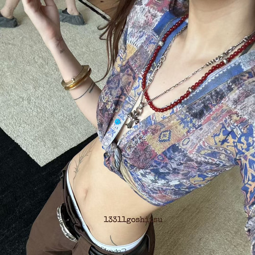 13311原创复古油画印花网纱长款防晒开衫外套修身小众设计感女