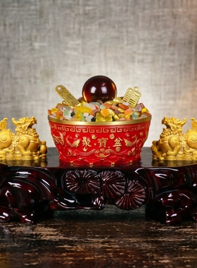 黄铜聚宝盆摆件旺事业招贵人