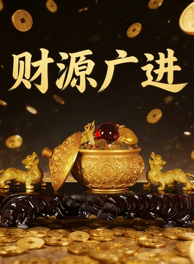 聚宝盆摆件家居客厅装饰玄关电视柜摆设开业乔迁送礼工艺礼品