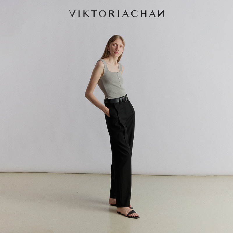 长裤VIKTORIACHAN垂坠感打褶长裤