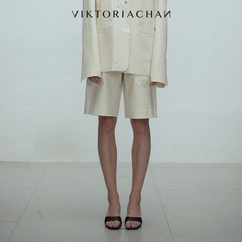 松紧腰休闲宽松阔腿中裤