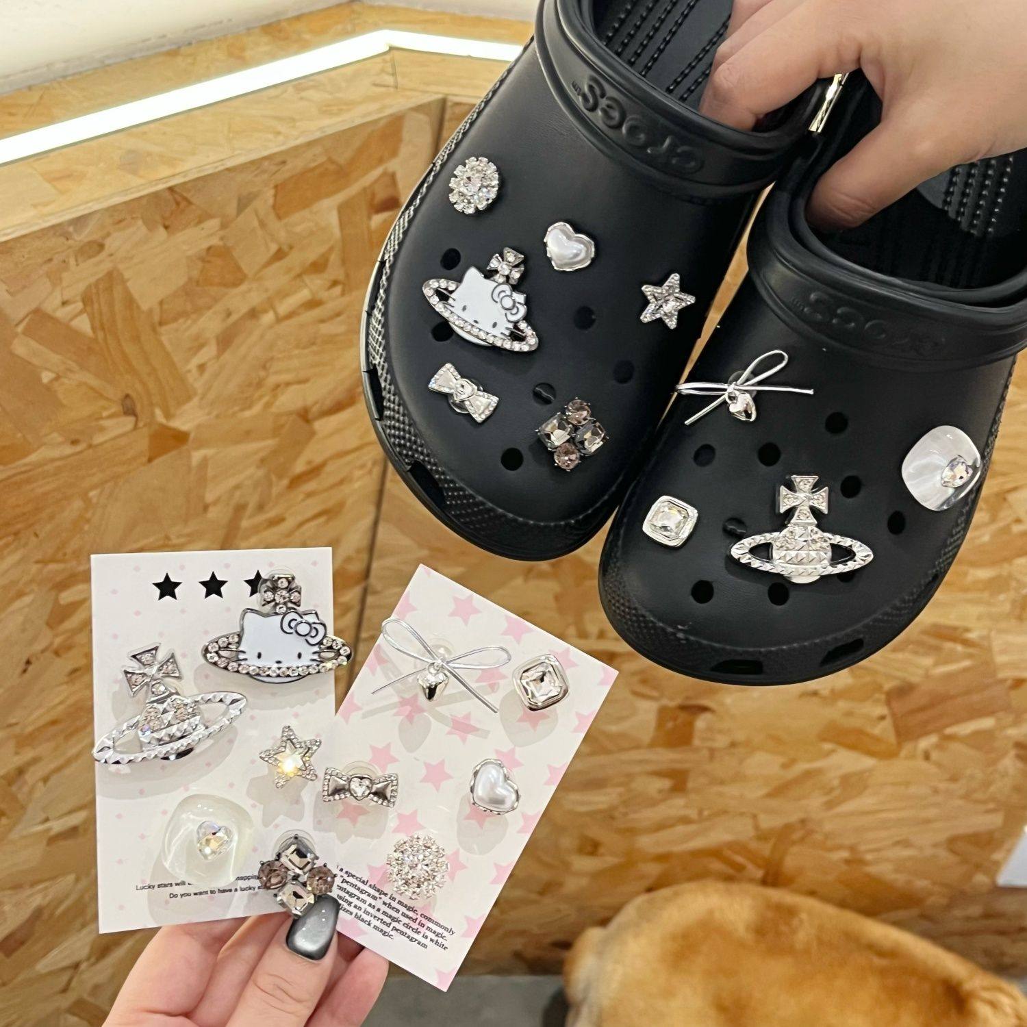 失落甜心土星鞋扣洞洞配饰适配鞋花装饰配件diy可拆卸适配Crocs