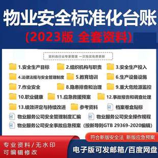 物业生产标准化全套资料应急预案消防管理制度档案台账电子版