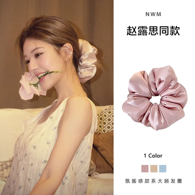 赵露思同款粉色发圈扎发大肠圈女