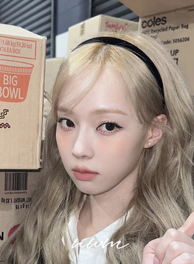 金玟庭winter同款黑色发箍甜美少女秋冬新款头箍气质简约发饰头饰