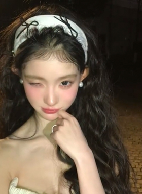 高级感气质蝴蝶结弹力发带蝴蝶结发箍千金公主风头箍温柔甜美发饰