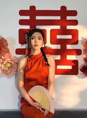 婚房布置装饰套装结婚立体纸花网红新房卧室客厅背景墙拉花喜字贴